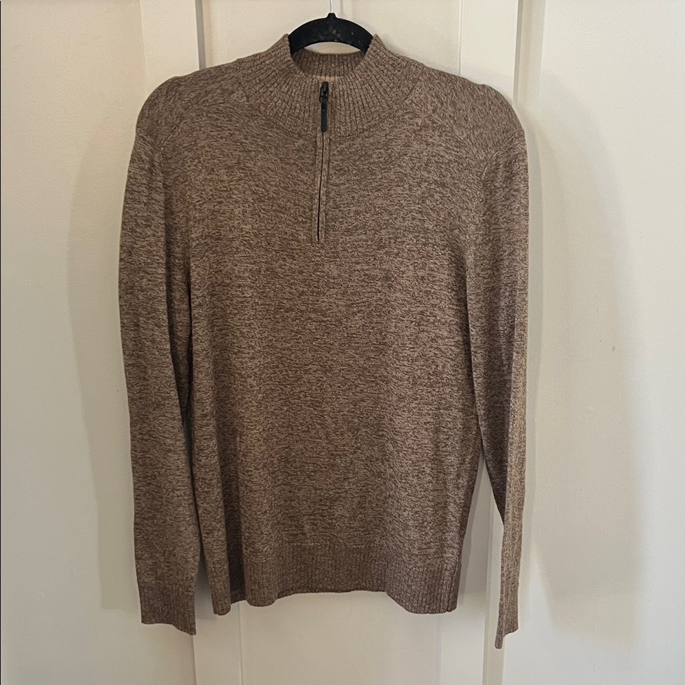 Men's Brown Half-Zip Sweater